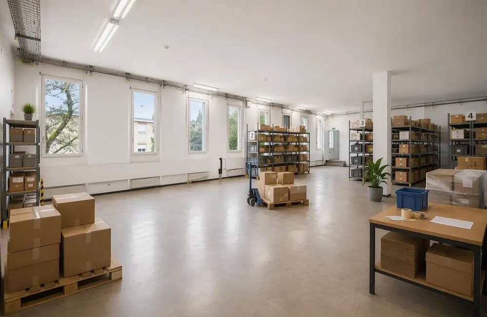 Storage room Mehr Platz für Ihr Business: 305 m² Lagerfläche mit Warenlift